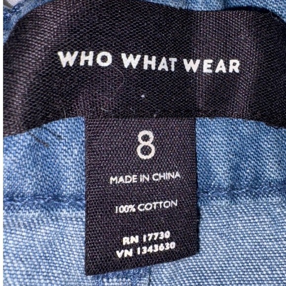 Who What Wear Pleated High Rise Denim Trousers Jeans Size 8 Blue Cotton Trendy - Picture 4 of 8